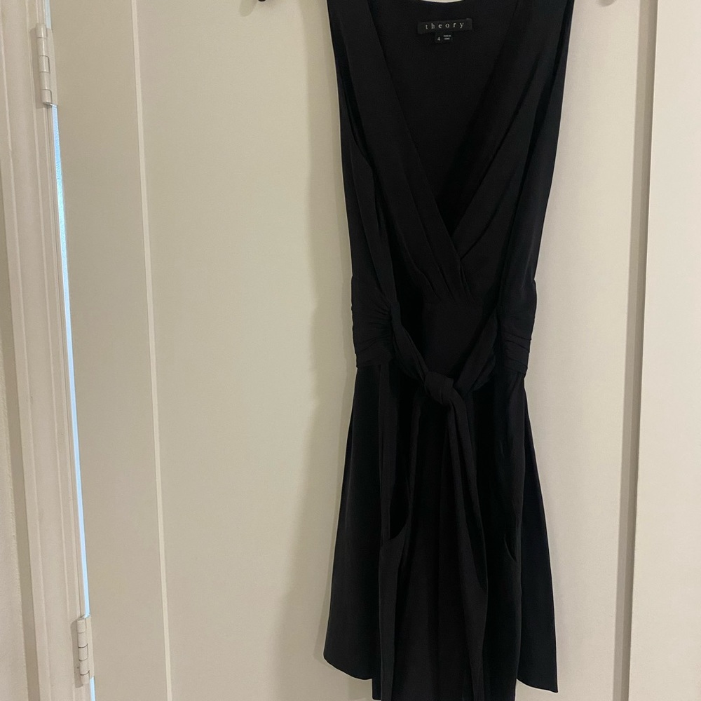 Theory Black Gianna Silk Romper